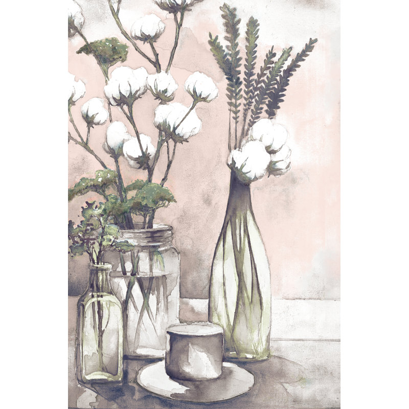 Cotton Glass Blush - Wrapped Canvas Painting, 51cm H x 76cm W