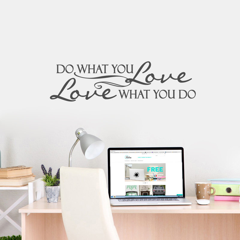 Décalcomanie murale love what you do, Gris foncé