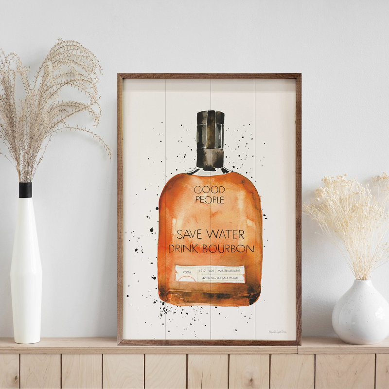 «Save Water Drink Bourbon» par Mercedes Lopez Charro, H 8 po x l 5 po