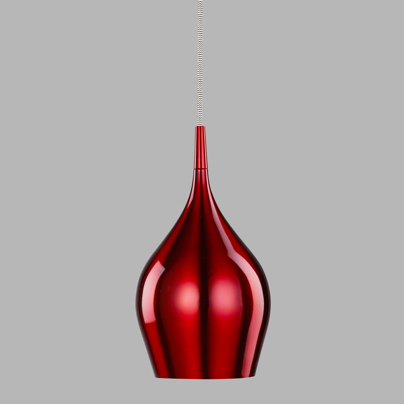 Tori 1 - Light Teardrop Pendant, 142cm H x 12.3cm W x 12.3cm D, Red