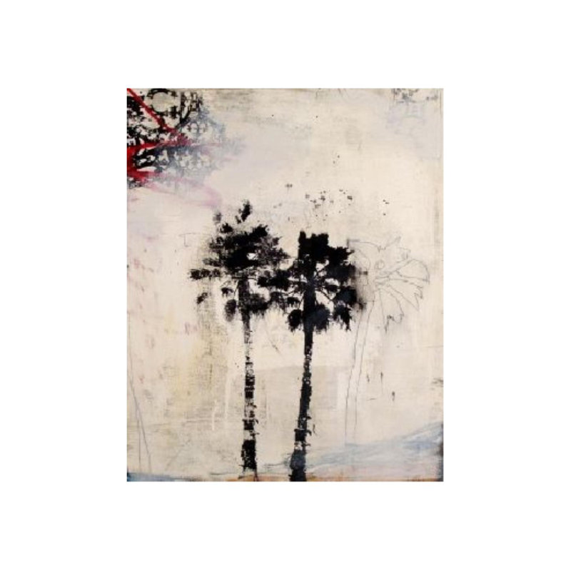 New Island Palm - impression, Gel coupé au couteau, H 50 po x l 40 po x P 1,5 po