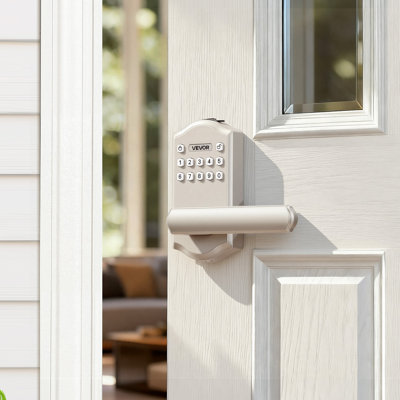 Keyless Entry Door Lock with Handle, Electronic Lever Door Handle with Keypad, Customizable User Codes, Keyed Entry, Auto Lock, Anti-Peeking Password, Backlit Keypad, for Home, Satin Nickel