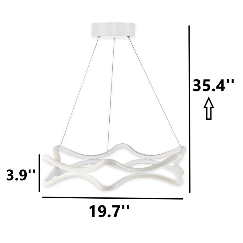 Adjustable Height Aquaflow Ripple 4500/6500K LED Chandelier