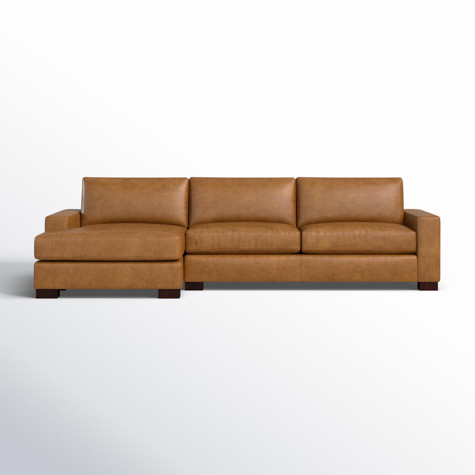 Jonie Genuine Leather 2-Piece Chaise Sectional, Stallone Aztec Sunrise Genuine Leather, Left Hand Facing