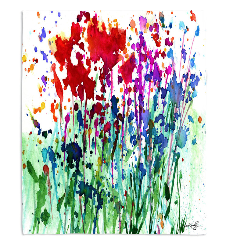 Couverture sherpae de fleurs douces, l 51 po x L 60 po