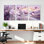 Ensemble de 3 tableaux sur toile représentant un paysage floral de magnolias en fleurs, pour la décoration du salon et de la chambre.