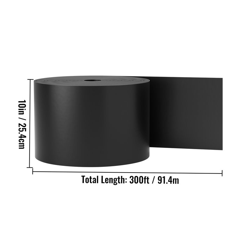 Black Vinyl 10" x 300 ft Landscape Edging Roll