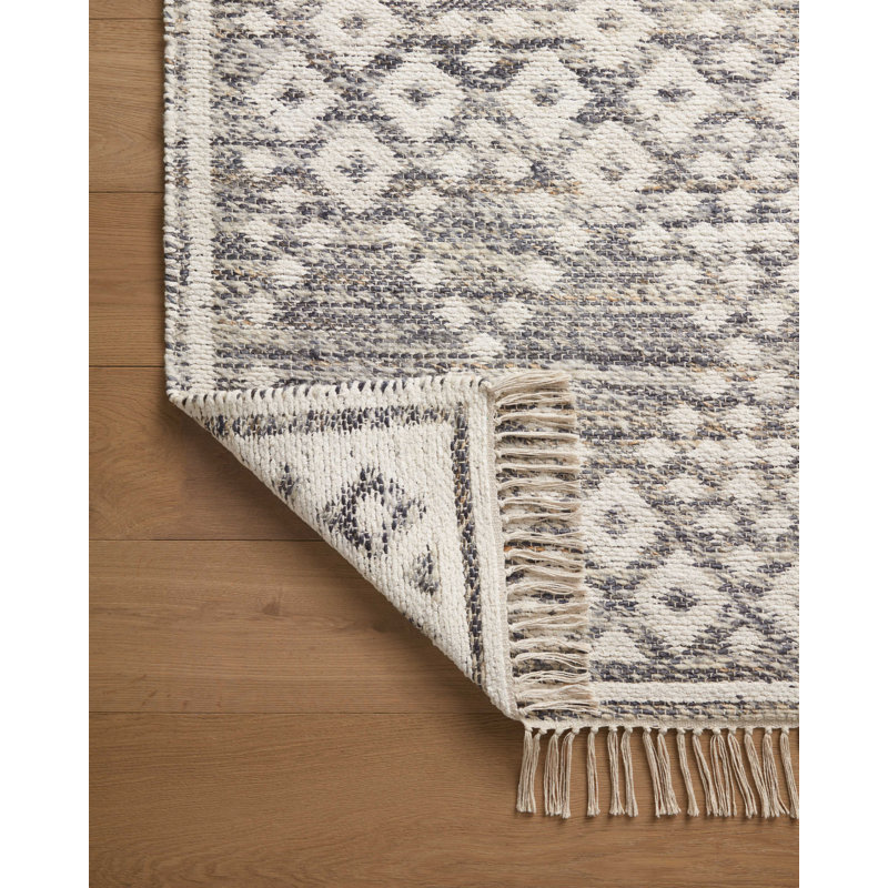 Angela Rose x Loloi Reversible Rivers Denim / Ivory Area Rug, Square 1'6"