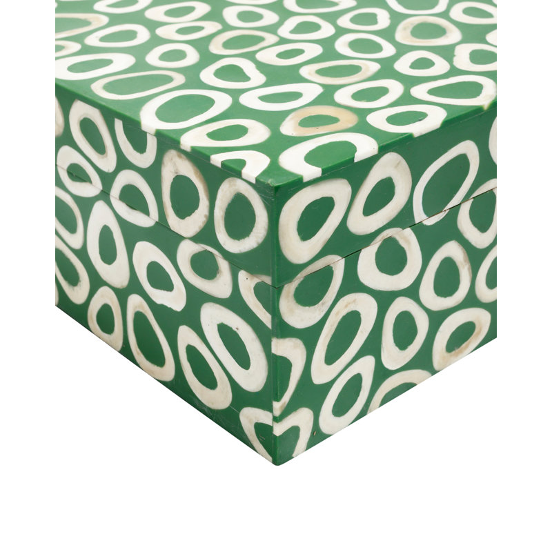 Boîte rectangulaire ovale, Green/White