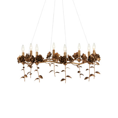 Rosabel Brass Dimmable LED Wagon Wheel Chandelier
