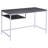 Weathered Grey And Chrome Rectangular Writing Desk