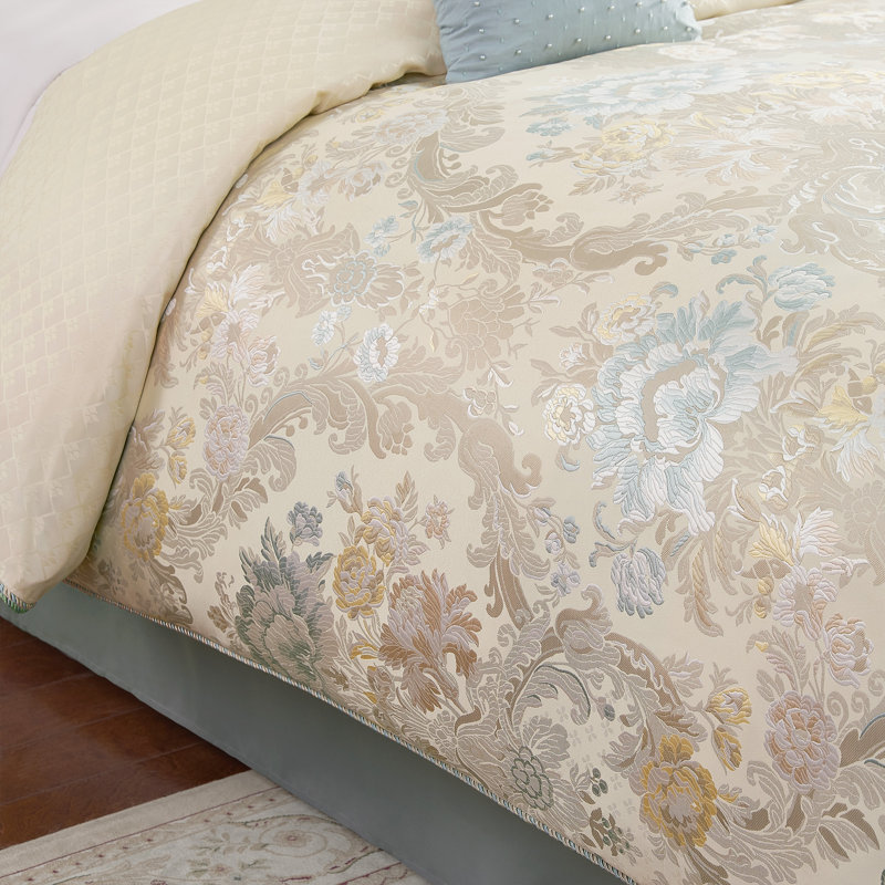 SIGNATURE Ornate Traditional Polyester Sateen Comforter, King Comforter + 7 Additional Pieces