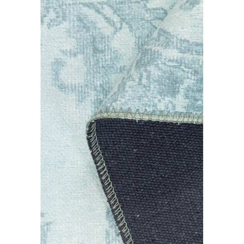 Tapis décoratif tissé bleu glacier, Rectangle 7 pi 7 po x 10 pi 10 po