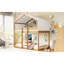 Lit superposé en bois avec tente-926812977