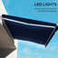 Auvent de terrasse rétractable 13 pi x 10 pi avec lumières DEL, bleu. Pare-soleil UV40 +. Télécommande électrique et manivelle, réglable 45 - 85 ° pour patio, cour, lumières de balcon, balcon, terrasse, bleu, fonction à manivelle