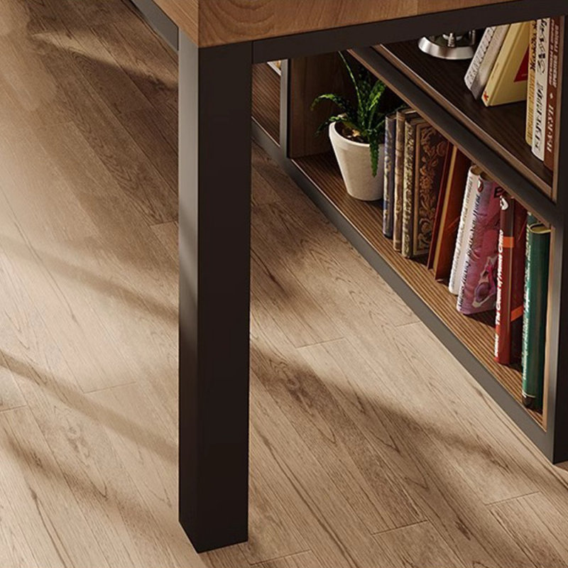 Bureaux rectangulaires en bois massif noir et brun clair + fer, H 88,58 po x l 78,74 po x P 31,5 po