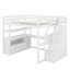 Lit mezzanine double avec bureau et tablettes, deux tiroirs intégrés, escalier de rangement-1242492843