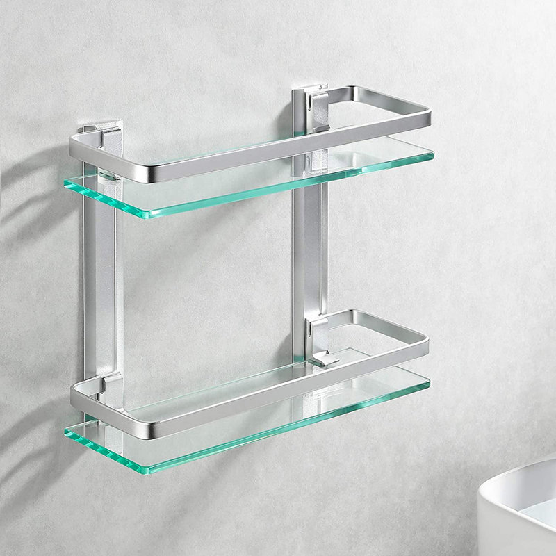 Meritta 2 Piece Floating Shelf, Silver