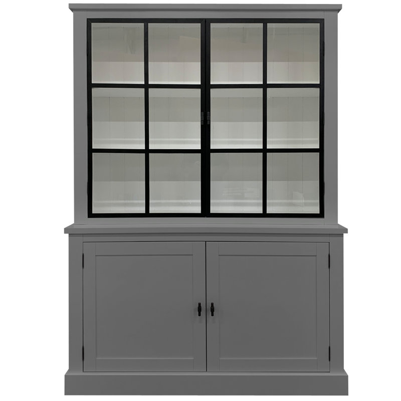 Avangelia 406.4 cm W Display Cabinet, Dusty Grey