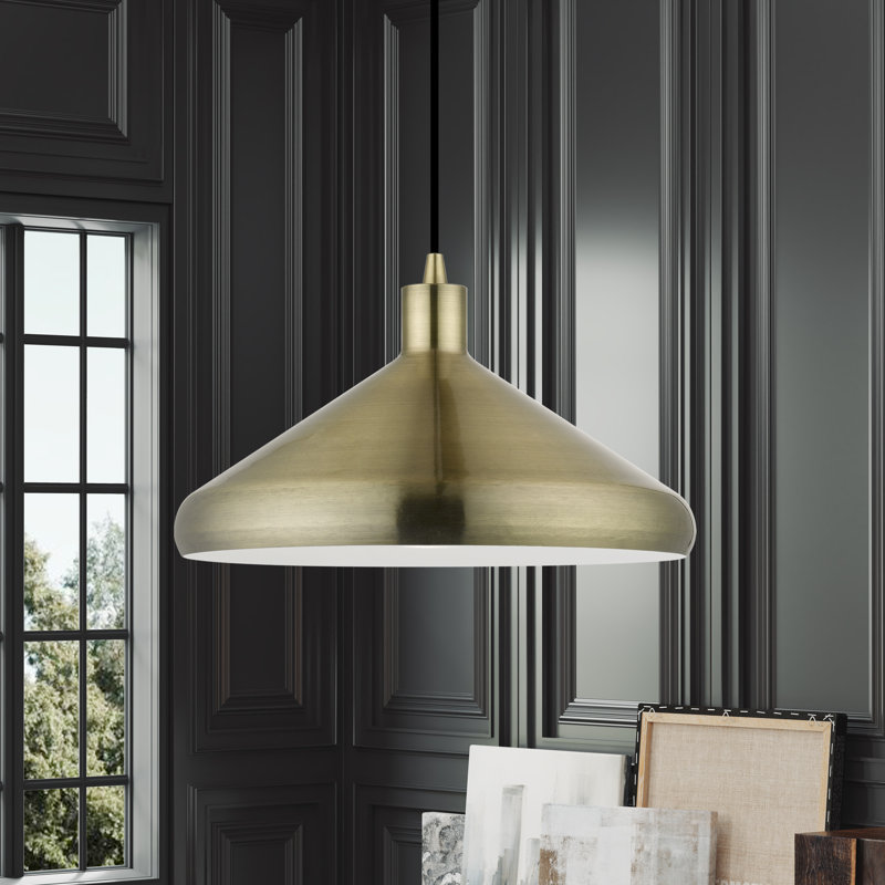 Luminaire suspendu en laiton antique 1 lumière