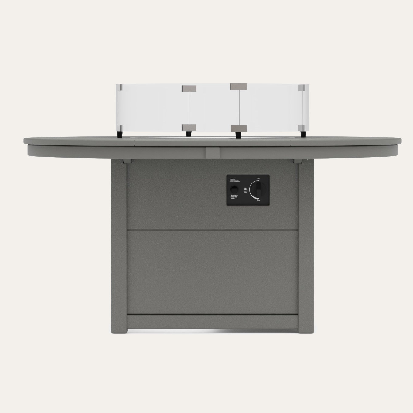 POLYWOOD® Tables Round 48" Fire Pit Table, Slate Gray