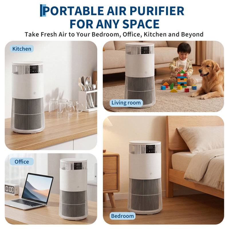 Purificateur d'air HEPA pour la maison, filtre à air à haute efficacité avec filtration avancée, élimine les allergènes, idéal pour une utilisation à l'intérieur