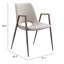 Chaise avec accoudoirs à garniture piquée-535739759