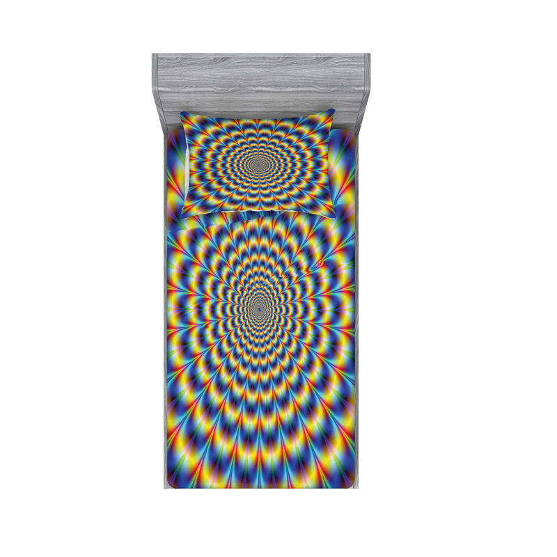 Ensemble de draps Hallucinatoire Hippie, Taie d'oreiller pour lit simple TG