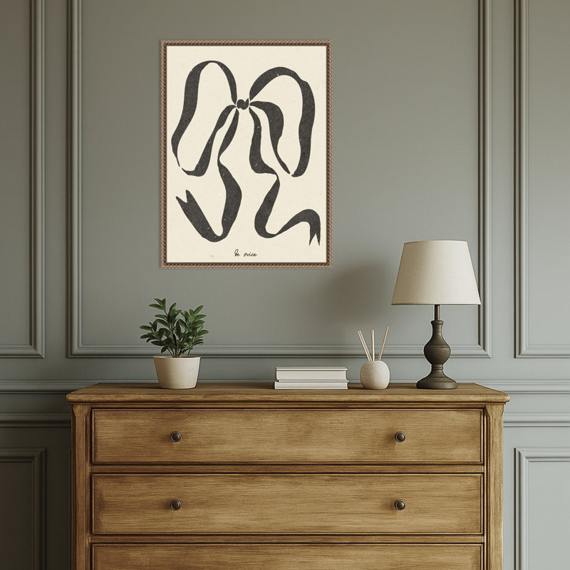 Bow No. 2 by Nktn Framed Canvas Wall Art Print