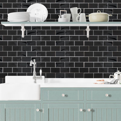 Avantay Glossy Subway Metro Classic Brick 3D Tile Sticker 30.5 x 15.4cm