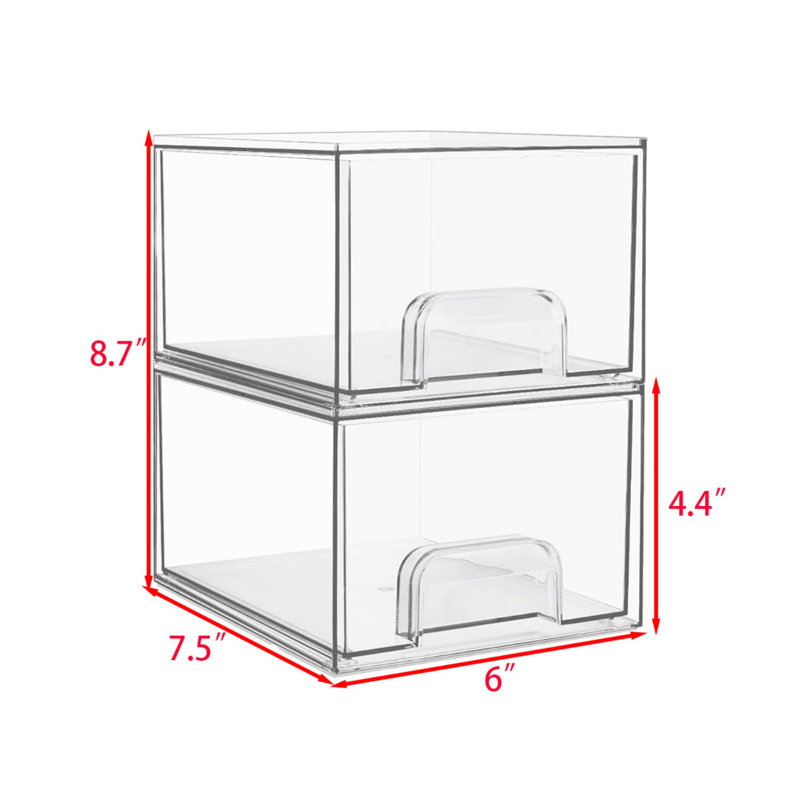 6 Pack Clear Stackable Storage Drawers