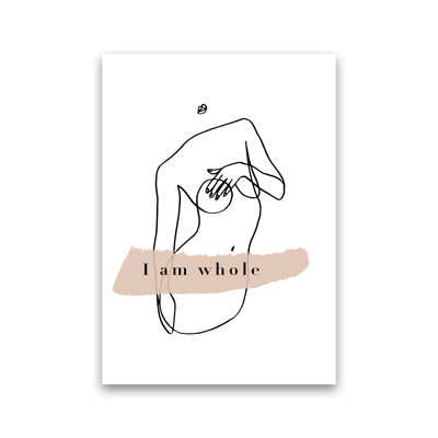 Covering Breasts with One Hand I Am Whole 1 Piece Wall Art