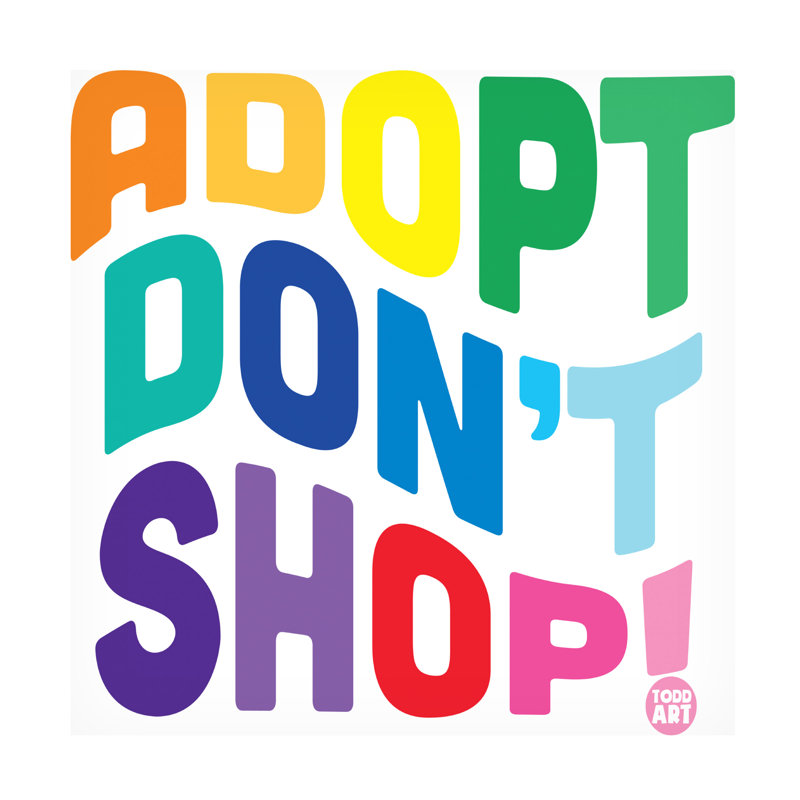Toile incurvée Toddart Adopt Dont Shop, H 14 po x l 14 po x P 2 po