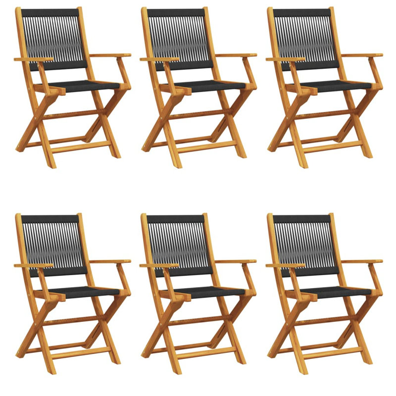 Chaises de patio pliantes vidaXL, Noir