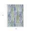 Tapis extérieur lavable rayé bleu ciel et vert fougère 5 pi x 8 pi