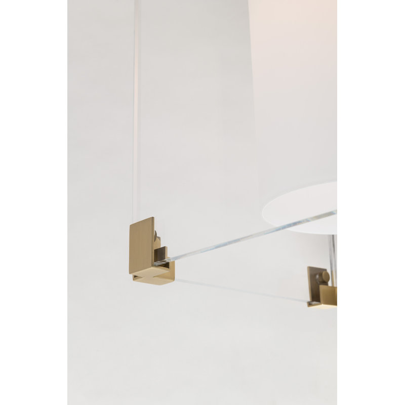Luminaire suspendu carré à 1 lumière Achilles, Laiton vieilli