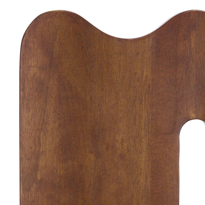 Chaise rembourrée en bois massif Kieran, Crème / noyer