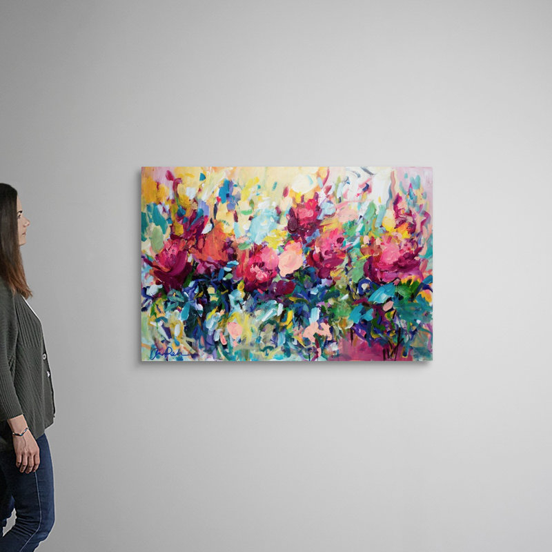 «The Garden at Naples» par Amira Rahim - reproduction d'art, H 32 po x l 48 po x P 1,25 po, Toile tendue
