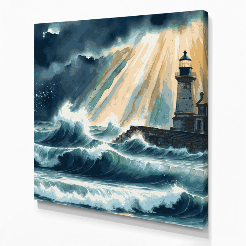Art nautique gris sur toile, H 16 po x l 16 po