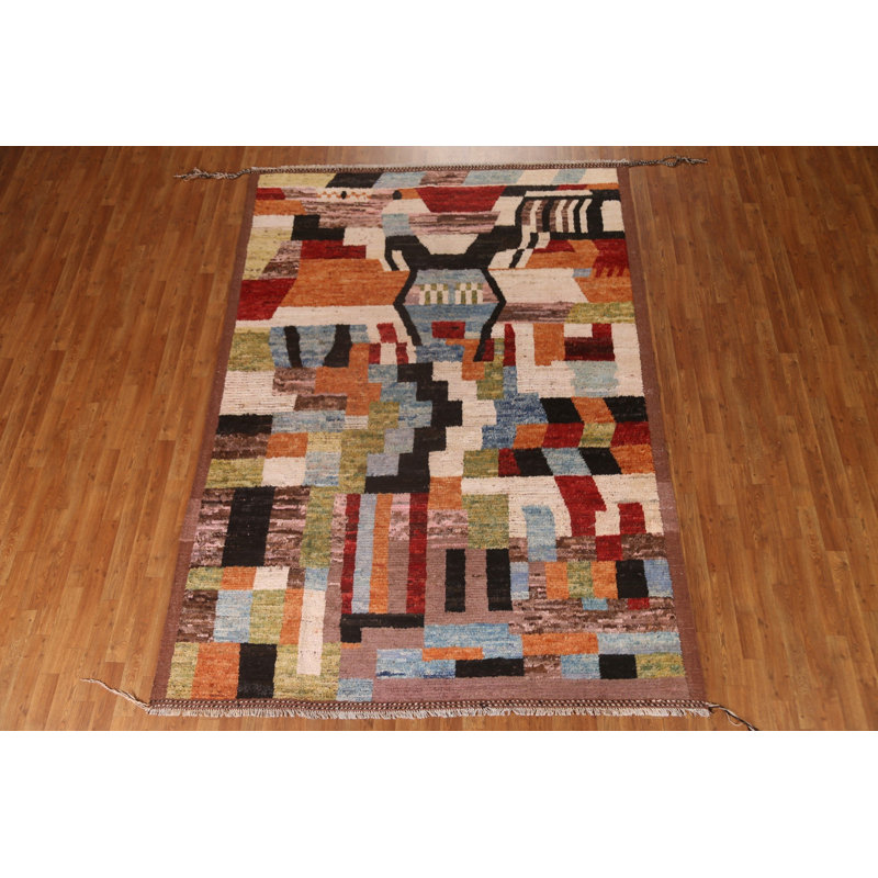 Tapis oriental géométrique marocain fait à la main 7 x 10