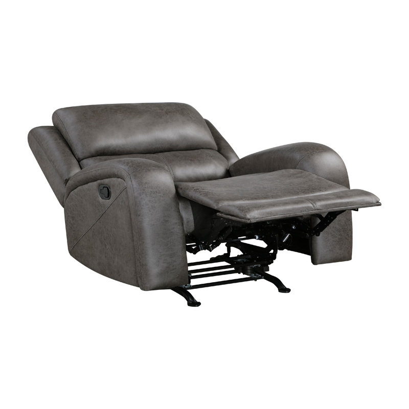 Patsy Manual Rocker Recliner Chair, Gray Polished Microfiber