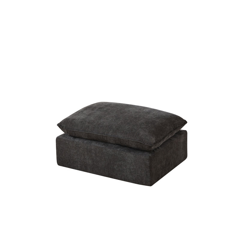 Modern Chenille Cloud Sofa (Only Including Ottoman), Dark Gray