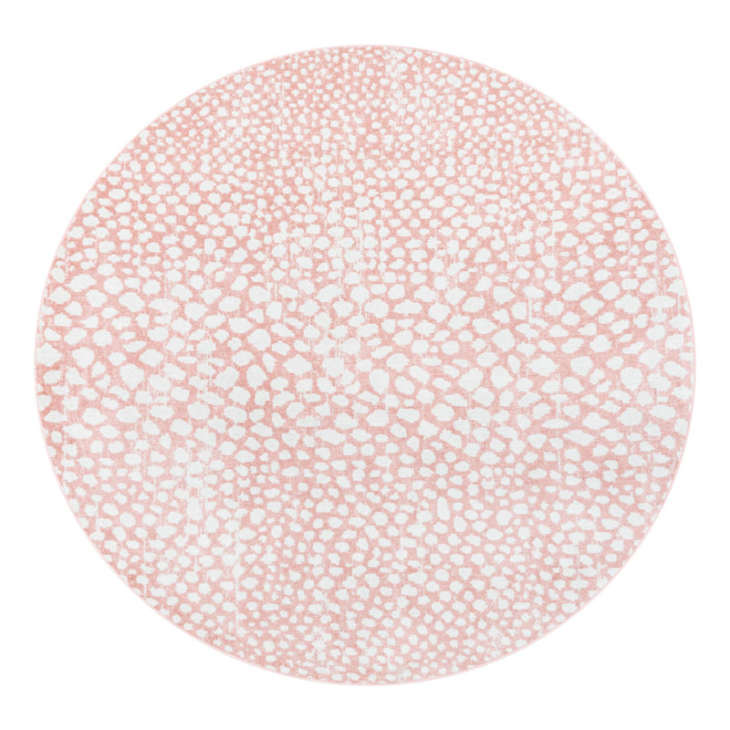 Tapis rose à motif animalier Langley Street®, Rond 7 pi 10 po
