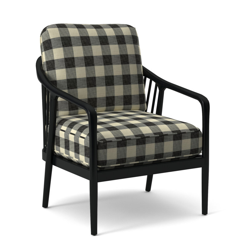 Fauteuil l 23 po Guinevere, Noir, Gros carreaux noirs; 0120-81