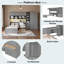 Lit plateforme multifonctionnel avec bureau, bande lumineuse à DEL, armoire, armoires, 3 tiroirs et tablettes de rangement-538455462