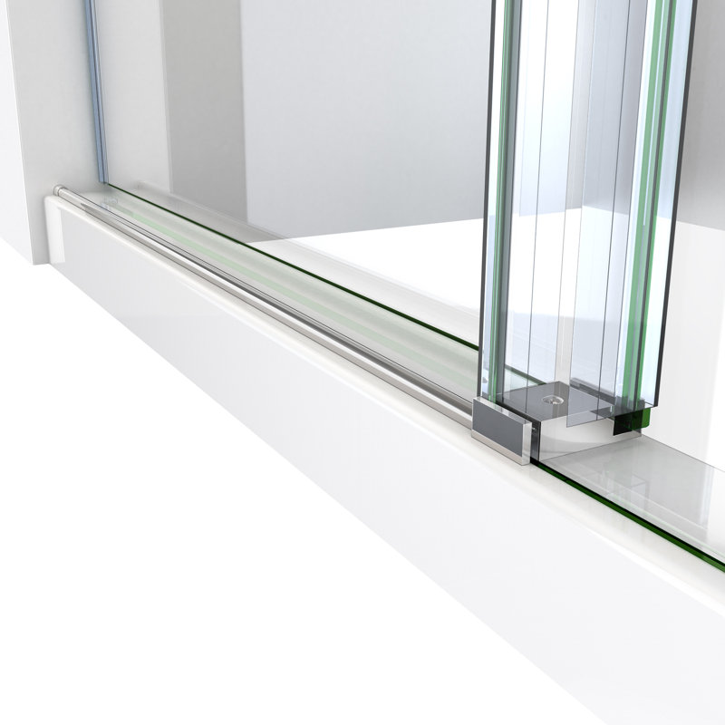DreamLine Continuum 68-72 in. W x 76 in. H Fully Frameless Sliding Shower Door, Stainless Steel