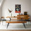 Table de salle à manger rectangulaire en bois massif de style rétro-1465042796