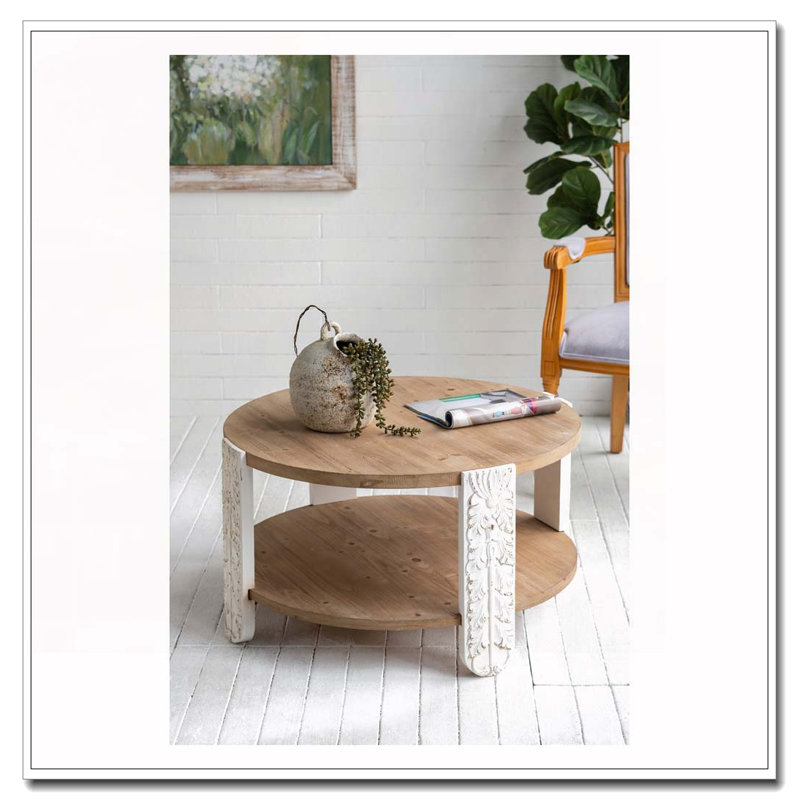 Table basse ronde à deux niveaux