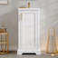 Meuble-lavabo de 16 po avec lavabo en céramique, ensemble de meuble-lavabo simple autoportant avec porte à fermeture douce, tablette réglable