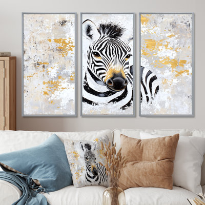 Minimalist Zebra Striped Play II - Zebra Wall Décor Set